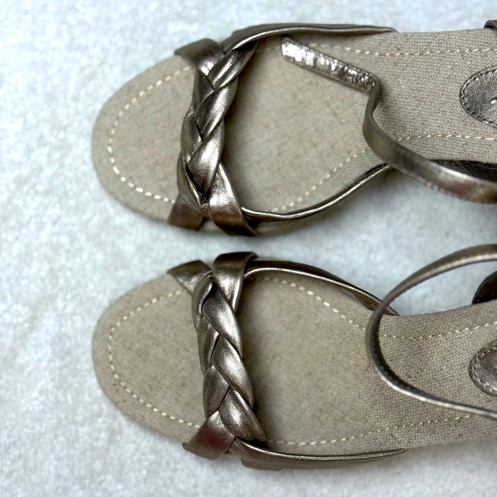 Ann Taylor, Wedge, Silver, 6M, Never Used